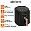 Black 5.5L Digital Pannel Air Fryer with Timer,Non-Stick Removable Basket