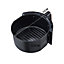 Black 5.5L Knob Air Fryer with Timer,Non-Stick Removable Basket