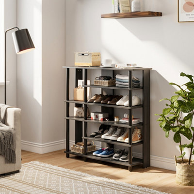 5 tier wooden shoe rack hotsell