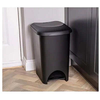 Black 50 Litre Soft Closing Metallic Home Kitchen Office Airtight Pedal Bin - 4
