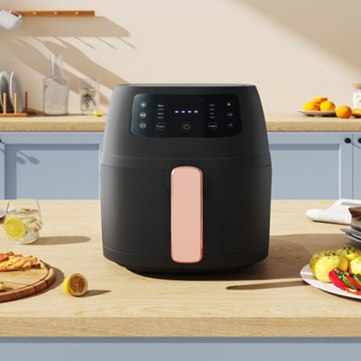 Black 5L Digital Air Fryer with Timer,Non-Stick Removable Basket