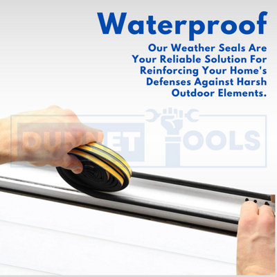 Black 5m Rubber Seal Strip Draught Excluder Sticky Foam Insulation Tape Door Window - 3