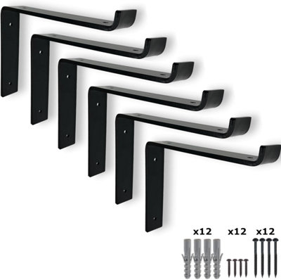Black 6 Pcs Heavy Duty Down Shelf Brackets For Scaffold Photo Inspiration
