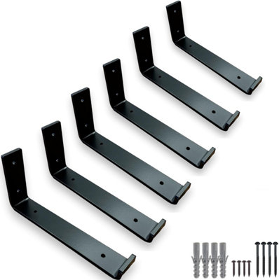 Black 6 Pcs Heavy Duty Shelf Brackets for Scaffold Board Shelving ...