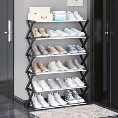 6 tiers 30-Pairs offers Shoe Organizer, Black Storage