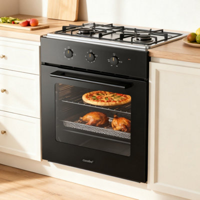 Black 60L Mechanically Controlled Built-in Fan Oven, 59.5cm (W) x 42 ...