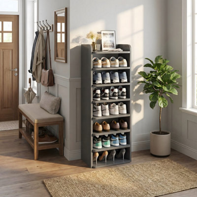 Black 8-tier Simple Household Shoe Rack with Layered Dividers for ...