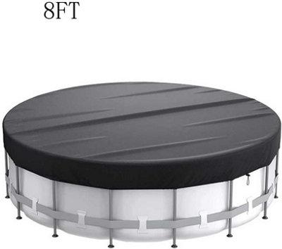 Black 8ft Round Swimming Pool Cover with Drawstring Protection Pool ...