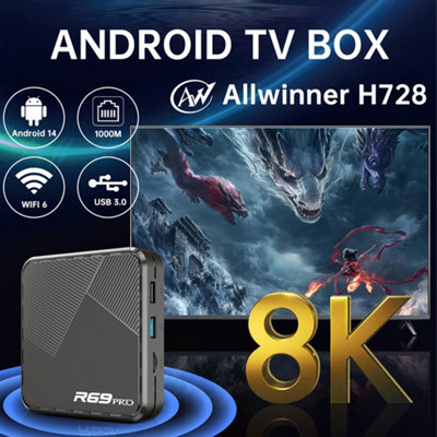 Black 8K Android TV Box with 5G WiFi & 4+64GB Storage