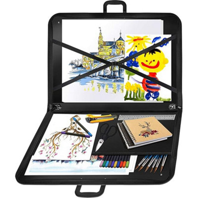 Grote Art Portfolio Tas A2 Waterdichte Canvas Schetsboek Draagtas - Tekenbord Tote Bag voor Artist Supplies Opslag - Schilderij Board Schoudertas 27x22,8 inch