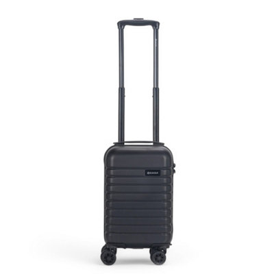 Black ABS Hardshell Underseat Cabin Suitcase 45 X 25 X 20 Cm Luggage ...