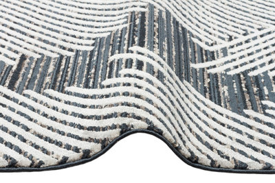 Black Abstract Rug Abstract Modern,Natural Fibers Wool Rug For Bedroom & Living Room-240cm X 330cm