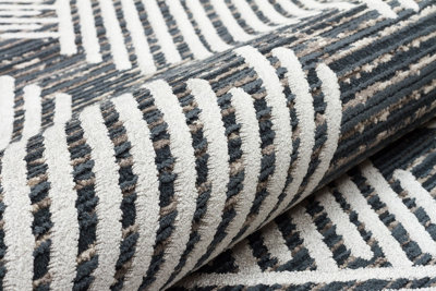 Black Abstract Rug Abstract Modern,Natural Fibers Wool Rug For Bedroom & Living Room-240cm X 330cm