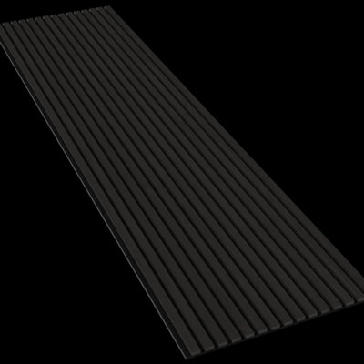 Black acoustic slat wood wall panel