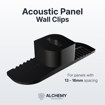 Black Acoustic Wall Panel Clips (4 Pack)