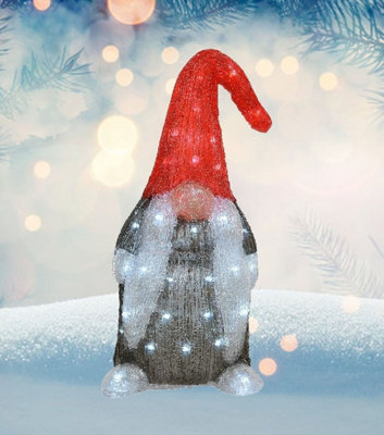 Black Acrylic Gonk Christmas Light Figurine 60 Bright White LEDs Xmas Gnome 44cm Price Comparisons | Compare The Build