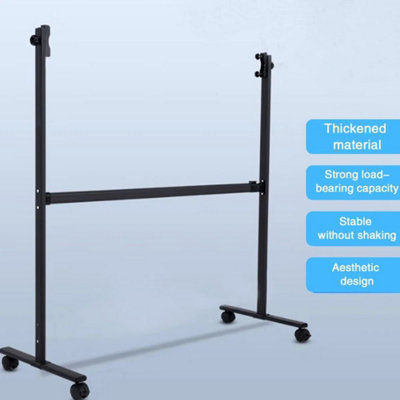black Adjustable Double Sided Whiteboard Easel With Lockable Wheels