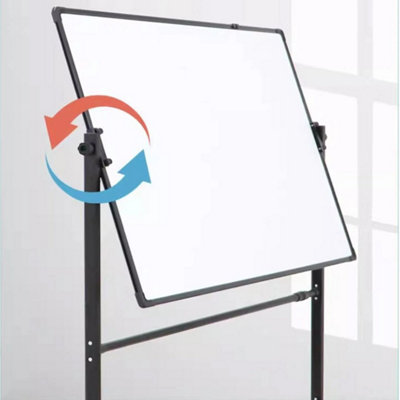 black Adjustable Double Sided Whiteboard Easel With Lockable Wheels