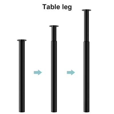 Black Adjustable Table Leg 720-1100mm, Industrial Style Worktop & Desk ...