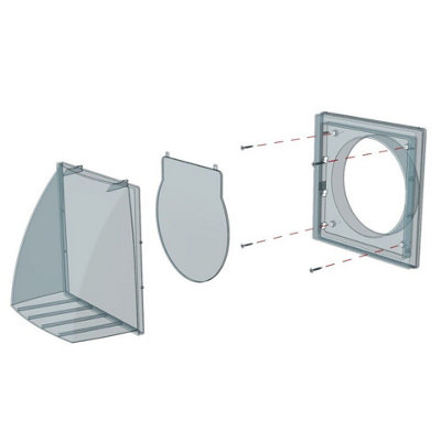 Black Air Vent Grille 190mm x 190mm / 100mm with Gravity Flap - 4