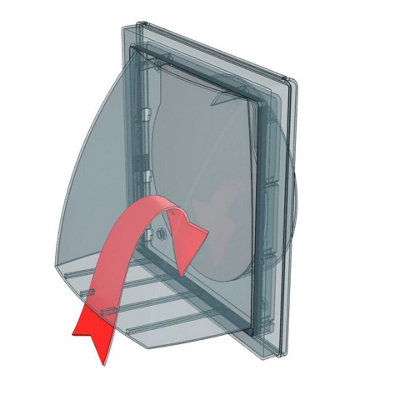 Black Air Vent Grille 190mm x 190mm / 100mm with Gravity Flap - 5