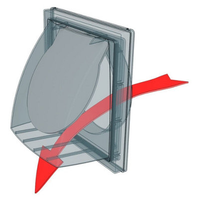 Black Air Vent Grille 190mm x 190mm / 100mm with Gravity Flap - 6