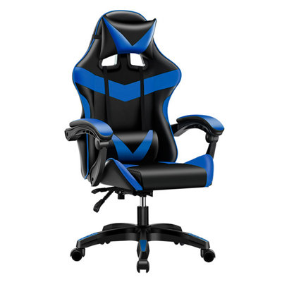 Black and Blue Stylish Adjustable Ergonomic Computer Office Desk Gaming ...