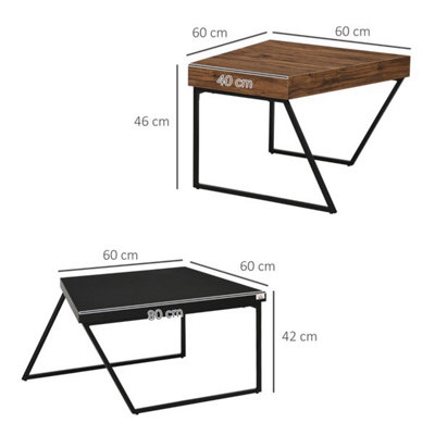 Black and brown double coffee table set, can be used alone or in combination