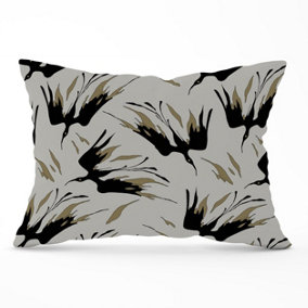Black And Gold Fire Bird Silhouettes Cushions 33cm x 48cm