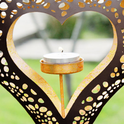Black and Gold Hanging Heart Decorative Tealight Tealight Holders