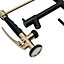Black and Golden Swivel Kitchen Tap Mixer Tap with Pull Down Sprayer and Pot Filler