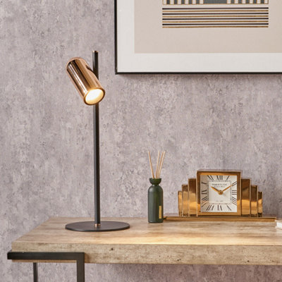 Black and Rose Gold Metal LED Table Lamp