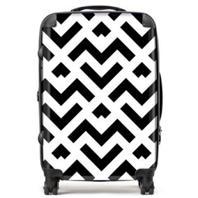 Black And White Abstract Pattern Suitcase - Medium