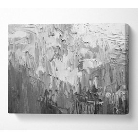 Black And White Acrylic Textures Canvas Print Wall Art - Medium 20 x 32 Inches