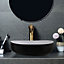 Black and White  Irregular Ceramic Countertop Basin Bathroom Sink W 550mm x D 400mm