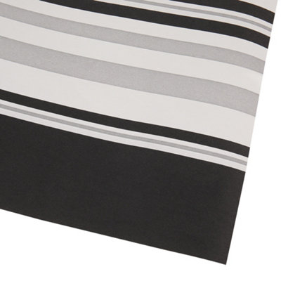 Black and White Stripe Patterned Wallpaper Non Woven Wall Paper Roll L 9.5 m x W 0.53 m