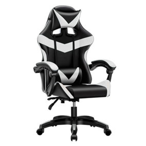 Black and White Stylish Adjustable Ergonomic Computer Office Desk Gaming Chair