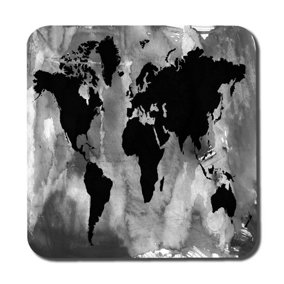 Black and white world map (Coaster) / Default Title