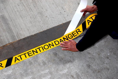 Black and Yellow Attention Danger Anti-Slip Tape ( 75mm x 18.3mm )