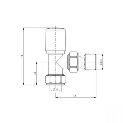 Black Angled Radiator Valves Manual - Pair