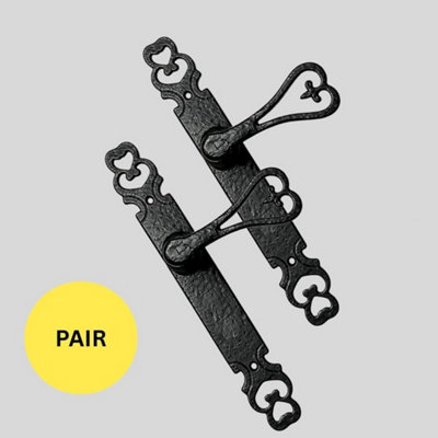 Black Antique Cast Iron Designer Tudor Lever Latch Door Handle 1 Pair