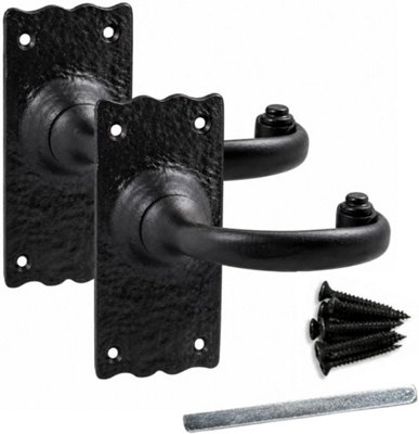 Black Antique Cast Iron Traditional Lever Latch 4 Inch 100mm Door ...