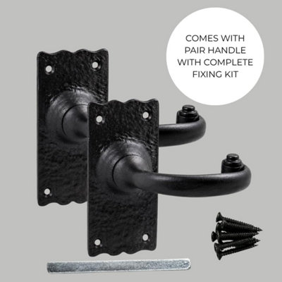 Black Antique Cast Iron Traditional Lever Latch 4 Inch 100mm Door ...