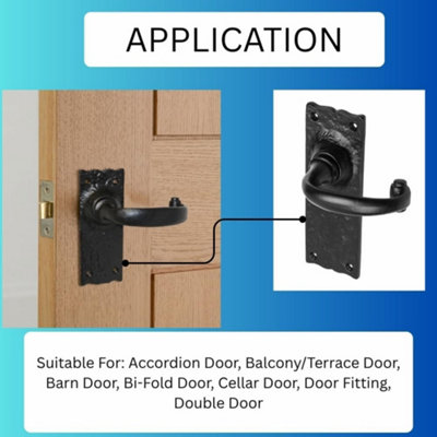 Black Antique Cast Iron Traditional Lever Latch 4 Inch 100mm Door ...