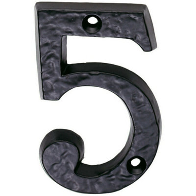 Black Antique Door Number 5 78mm Height 8mm Depth Iron Face Numeral Plaque Price Comparisons | Compare The Build