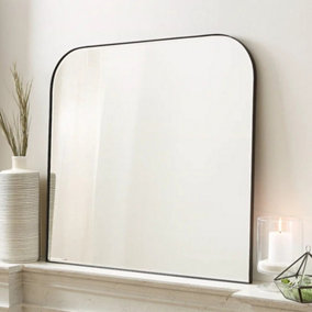 Black Arch Wall Mounted Framed Bathroom Mirror Vanity Mirror Makeup Mirror for Dressing Table 400 x 500 mm