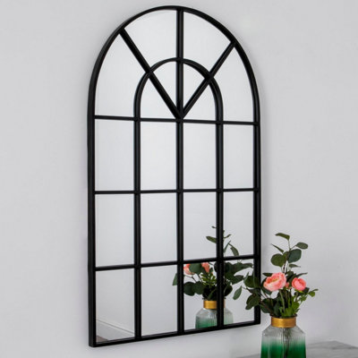 Black Arched Rome Mirror 100 x 60cm DIY at B&Q