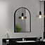 Black Arched Wall Mounted Framed Bathroom Mirror Vanity Mirror for Dressing Table 400 x 500 mm