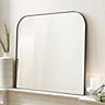 Black Arched Wall Mounted Framed Bathroom Mirror Vanity Mirror Makeup Mirror for Dressing Table 400 x 600 mm