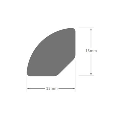 Black Ash uPVC Plastic Quadrant Moulding Trim - Window Tile Beading (W) 13mm (L) 1.25m Length x 5 Length Pack
